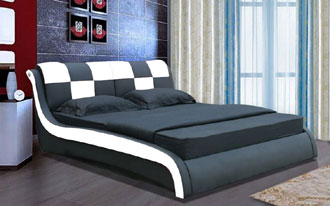 Double Faux Leather Beds