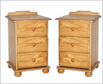 Balmoral 3 Drawer Bedside Tables - Pair