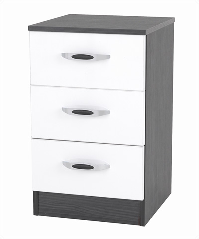 Midi Piano Bedside Table with Three Drawers