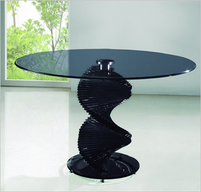  Glass Table on Round Dining Tables And Chairs    Twirl Glass Round Table