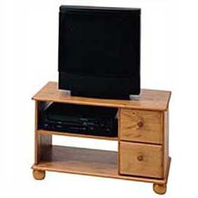 2 Drawer, 1 Shelf Solid Pine TV Stand