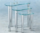 Cara Nest of Tables - Clear Glass