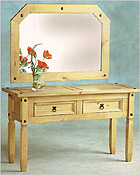 Corona Dressing Table with Two Drawers shown with Over Mantle Mirror