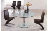 Maxi Clear Dining Table with Black G632 Chairs