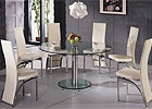 Maxi Round Dining Table with Clear Glass and G501 Chairs