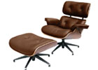 Charles Eames Swivel Chair And Footstool - Brown