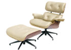 Charles Eames Swivel Chair And Footstool - Cream
