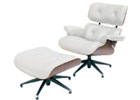 Charles Eames Swivel Chair And Footstool - White