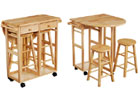 Breakfast Set Trolley with 2 Stools