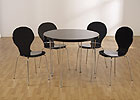 Roxanne Round Dining Set with Black Chairs