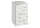 Andante Cream Three Drawer Bedside Table