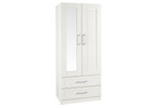 Andante Cream Two Drawer Combi Wardrobe with Mirror