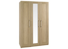 Andante Oak Finish Three Door Wardrobe with Mirror