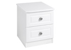 Calando White Two Drawer Bedside Table