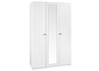 Calando White Three Door Wardrobe with Mirror