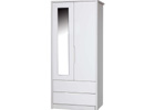 White Double Wardrobe With Mirror And Cream Gloss