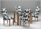 Adina Black Glass Dining Set Plus Four Black Chairs