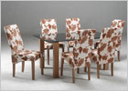 Adina Black Glass Dining Set Plus Six Brown Chairs