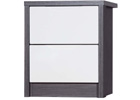 Grey Bedside Table With Cream Gloss