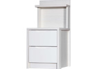 White Bedside Table With Sand Gloss