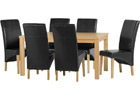Belgravia Dining Set with Black Faux Leather Chairs