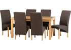 Belgravia Dining Set with Dark Brown Fabric Chairs