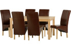 Belgravia Dining Set with Mid Brown Faux Leather Chairs