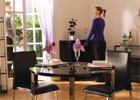 Charisma Round Dining Set - Black Gloss & Black Chairs