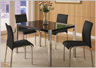 4 Foot Charisma Dining Set with Black Gloss Finish