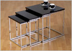 Charisma Black Glass Nest of Tables