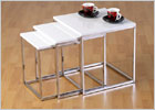 Charisma White Glass Nest of Tables