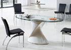 Dakota Clear Glass Dining Table with Black G612 Chairs