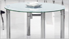 Java Round Extending Dining Set with Clear Glass