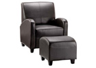 Club Chair and Footstool - Brown