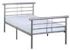 Gemini Single Bed with Silver Finish