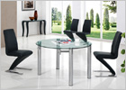 Maxi Clear Dining Table with Black G632 Chairs