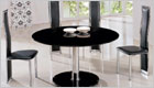 Maxi Round Dining Table with Black Glass and G650 Chairs