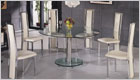 Maxi Round Dining Table with Clear Glass and G601 Chairs