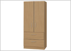 Midi Oak Two Drawer Combi with Optional Mirror