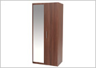 Midi Walnut Three Door Wardrobe with Mirror