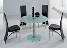 Mini Round Dining Set with Black Glass and G501 Chairs