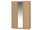 Mode Oak Finish Three Door Wardrobe with Mirror
