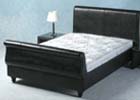 Monarch Double Sleigh Faux Leather Bed
