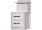 Cream Bedside Table With White Avola