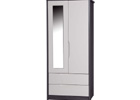 Grey Double Combi Wardrobe With Sand Gloss