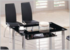 Rimini Small Dining Table with Black Glass