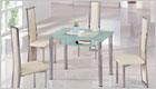 Rimini Small Dining Table with Frosted Glass