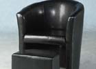 Black Tub Chair with Footstool