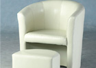 Cream Tub Chair with Footstool