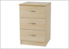 Woodgrain Bedside Table With Silver Handles